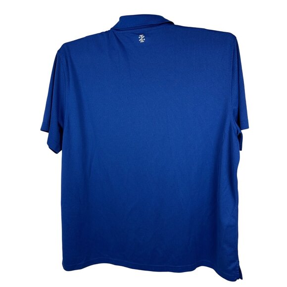 Izod Golf Mens Polo Shirt Size XXL Blue Short Sleeve 100% Polyester - Picture 2 of 4
